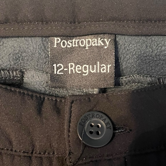 Fleece Lined Stretch Water Resistant Hiking Snow Pants Womens 12 Black Outdoors - Picture 7 of 9